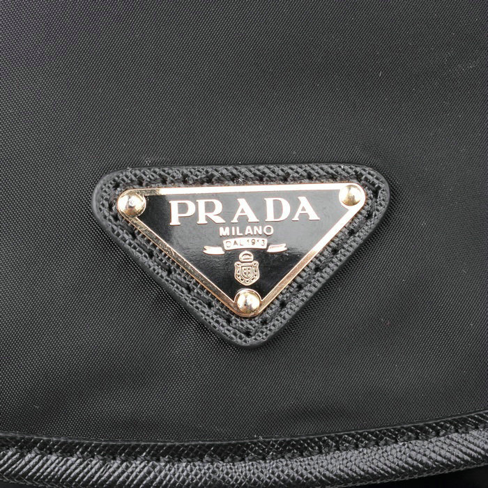 2014 Prada microfiber nylon drawstring backpack bag BZ0030 black